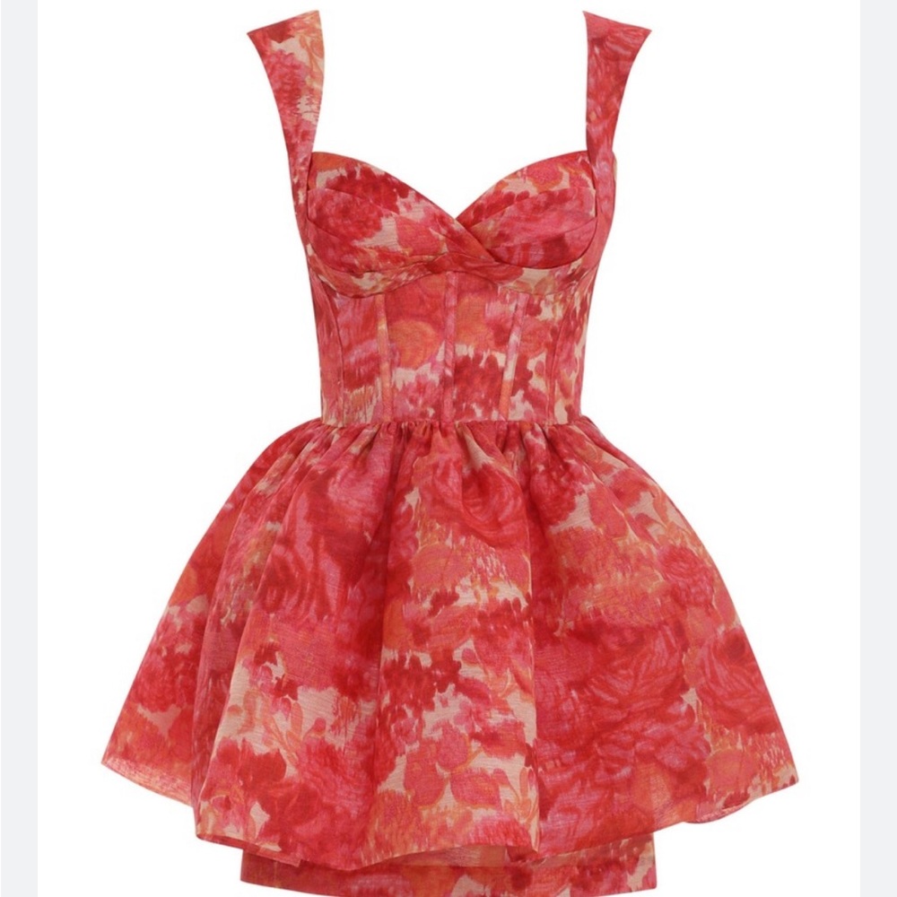 Zimmerman high tide floral print linen and silk blend dress, size 0